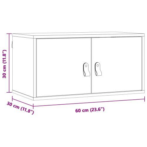 Стенен шкаф 2 pcs Кафяво с восъчно покритие 60 x 30 x 30 cm