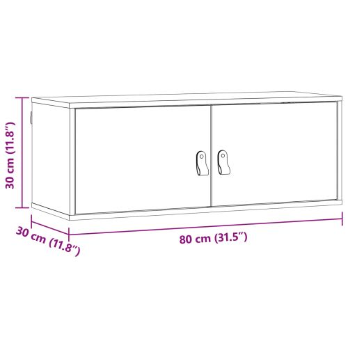 Стенен шкаф 2 pcs Кафяво с восъчно покритие 80 x 30 x 30 см
