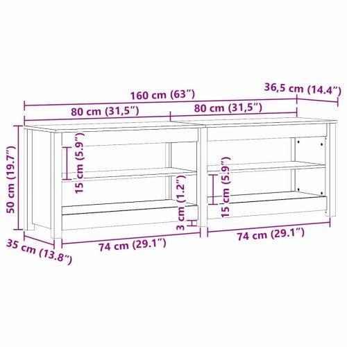 Пейка за обувки Кафяво с восъчно покритие 160 x 36,5 x 50 см
