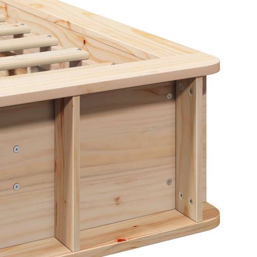 Рамка за легло Кафяво с восъчно покритие 75 x 190 cm