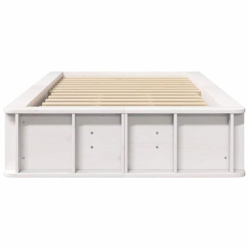 Рамка за легло Бяло 75 x 190 cm Солидно борово дърво