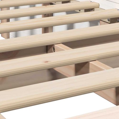 Рамка за легло Бяло 75 x 190 cm Солидно борово дърво