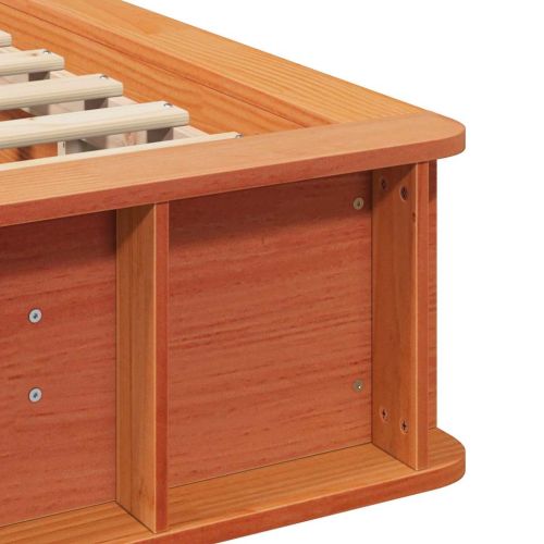 Рамка за легло Кафяво с восъчно покритие 75 x 190 cm