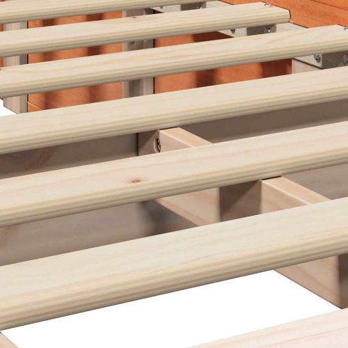 Рамка за легло Кафяво с восъчно покритие 75 x 190 cm