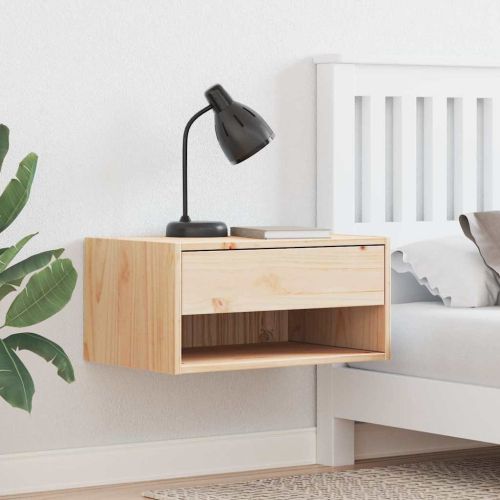 Нощно шкафче Кафяво 50 x 32,5 x 24 см Борово дърво масив