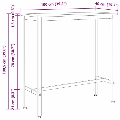 Маса Черния дъб 100 x 40 x 100,5 см