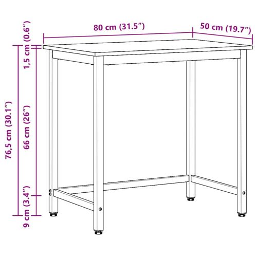Маса Димян дъб 100 x 50 x 76,5 см Инженерна дървесина и стомана