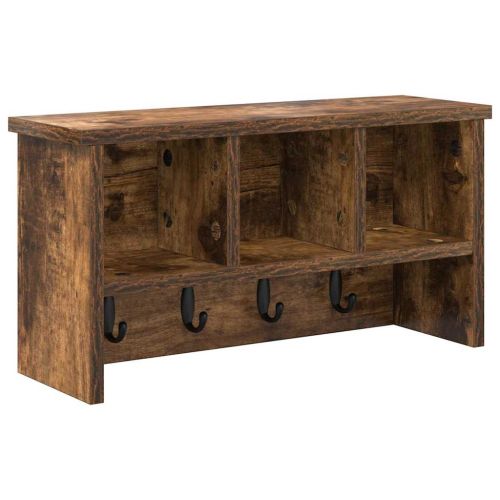 Стенен закачалка за палта с рафт Опушен дъб 50 x 16 x 26 см