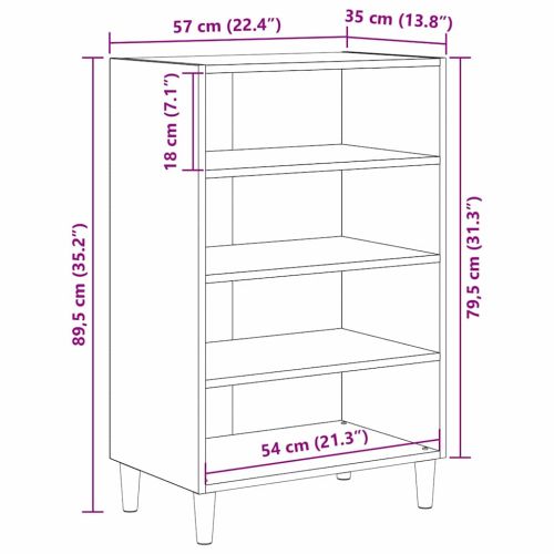 Служебен шкаф Дъб 57 x 35 x 89.5 см Инженерно дърво