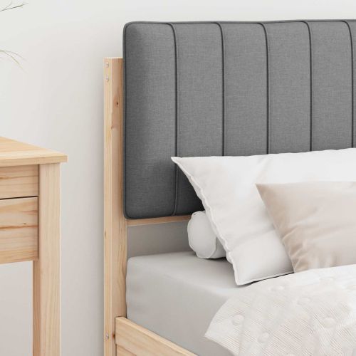 Леглова рамка с тапицирана гръбна част Светлосиво 80 x 200 cm