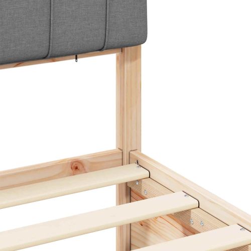 Леглова рамка с тапицирана гръбна част Светлосиво 75 x 190 cm