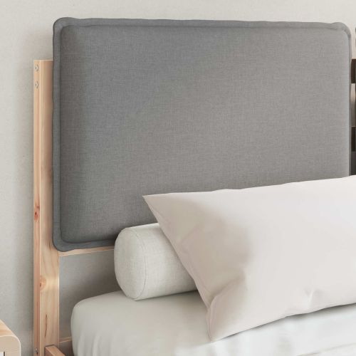 Леглова рамка с тапицирана гръбна част Светлосиво 150 x 200 cm