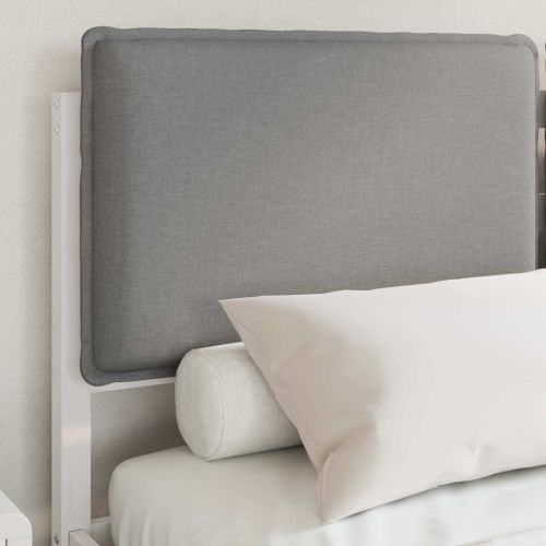 Леглова рамка с тапицирана гръбна част Светлосиво 150 x 200 cm