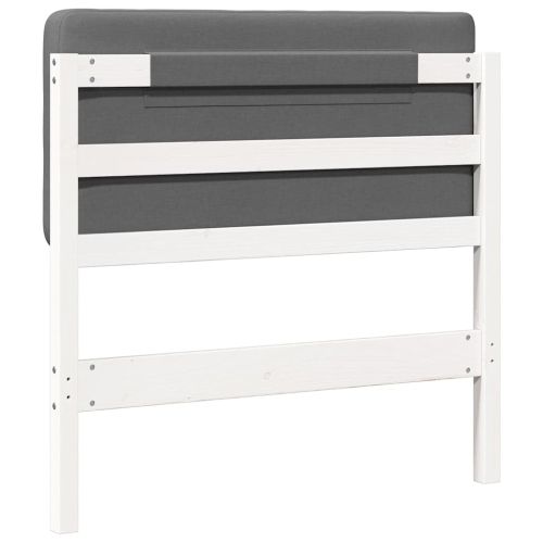 Тапицирана табла Бяло и светло сиво 90 cm Солидно борово дърво