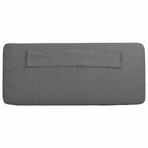 Тапицирана табла Бяло и светло сиво 90 cm Солидно борово дърво