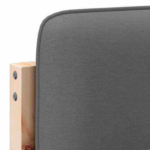 Тапицирана табла Кафяв и светло сив 150 cm Солидно борово дърво