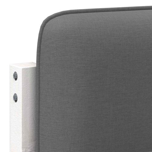 Тапицирана табла Бяло и светло сиво 150 cm Солидно борово дърво