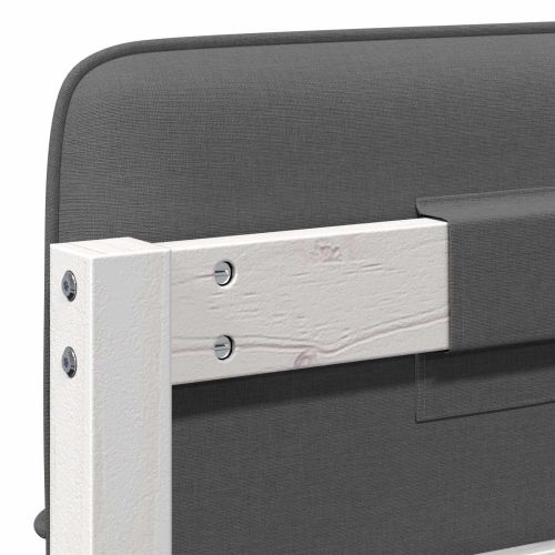 Тапицирана табла Бяло и светло сиво 75 cm Солидно борово дърво