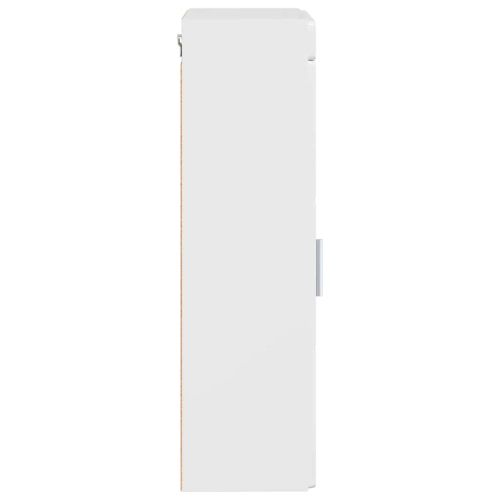 Банен стенен шкаф с рафт TULUM Лъскаво бяло 37 x 24,5 x 86 см