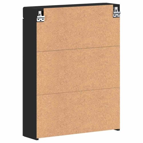 Шкаф с огледало за баня с рафт TULUM Черно 60 x 16,5 x 78 см