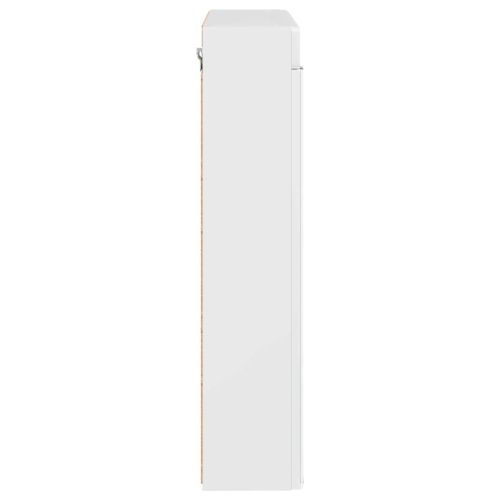 Шкаф с огледало за баня TULUM Лъскаво бяло 60 x 16,5 x 78 см