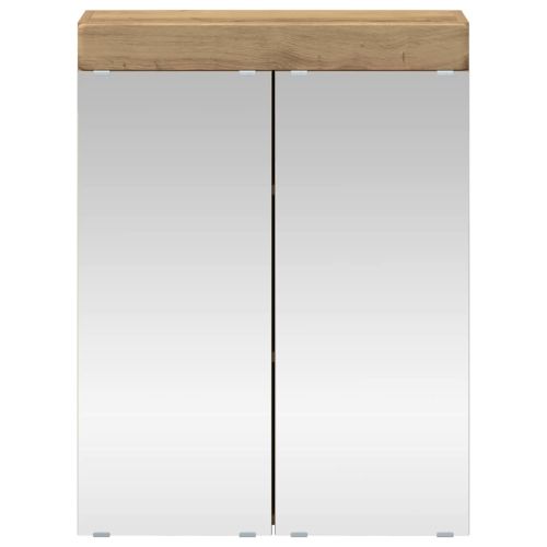 Шкаф с огледало за баня с рафт TULUM Дъб 60 x 16,5 x 78 см