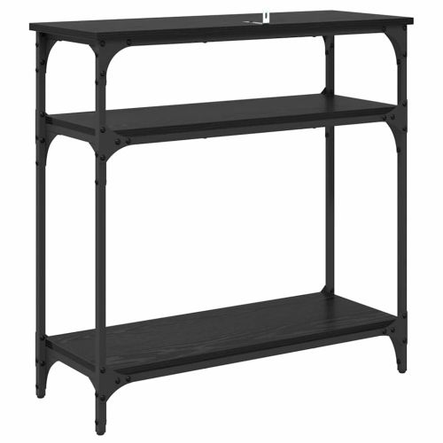 Конзолна маса с рафт Черния дъб 75 x 29 x 75 см Инженерно дърво