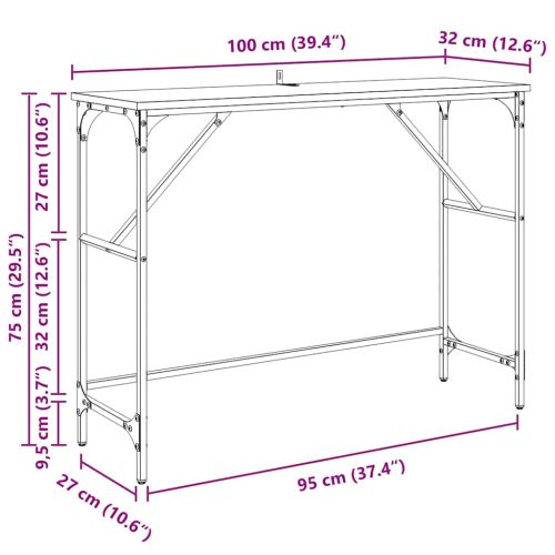 Конзолна маса Дъб 100 x 32 x 75 см Инженерно дърво