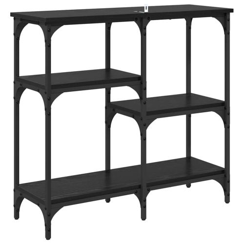 с рафт със съхранение Черен дъб 80 x 29 x 75 см Инженерно дърво