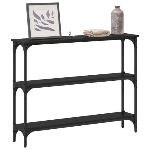 Конзолна маса Черен дъб 100 x 22,5 x 75 см Инженерно дърво