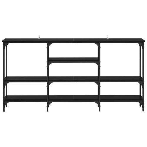 Конзолна маса с рафт Черен дъб 160 x 29 x 80 см Инженерно дърво