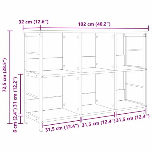 Рафт за книги Дъб 102 x 32 x 72,5 см Инженерно дърво
