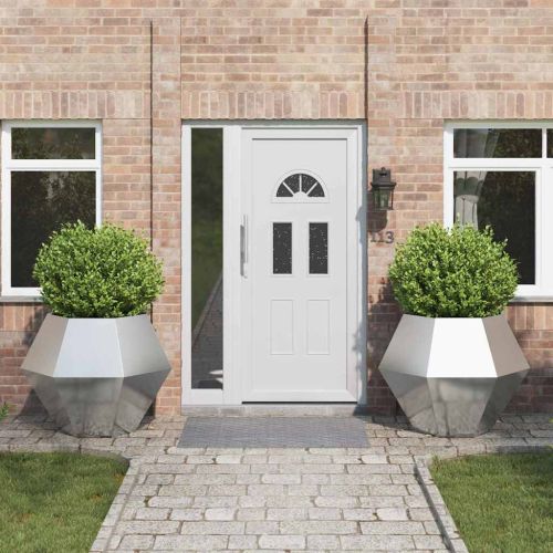 Кашпа 2 pcs Сребрист 100 x 100 x 80 см Неръждаема стомана