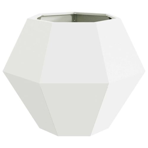 Кашпа 2 pcs Бяло 75 x 75 x 60 см Стомана