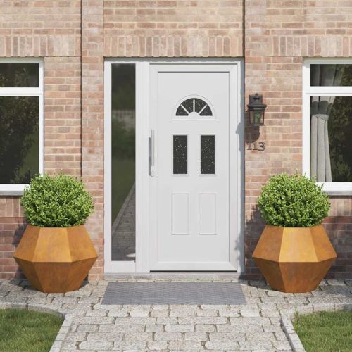 Кашпа 2 pcs Ръждясало 75 x 75 x 60 см Патинираща стомана