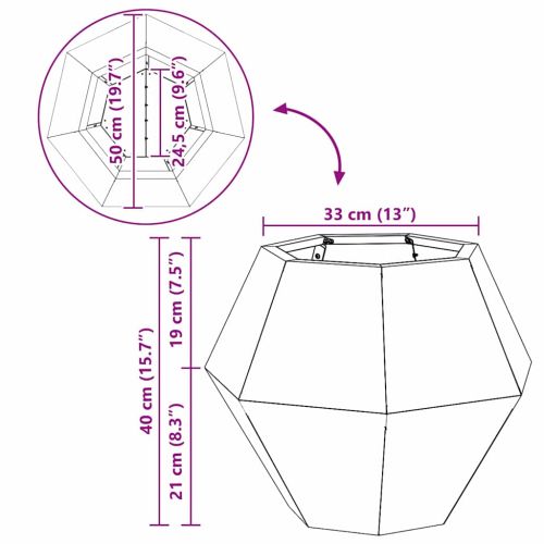 Кашпа 2 pcs Сребрист 50 x 50 x 40 cm Неръждаема стомана