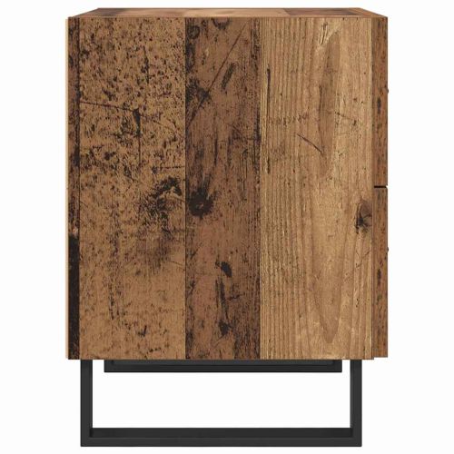 Нощен шкаф 2 pcs Старо дърво и черно 40 x 35 x 47,5 см