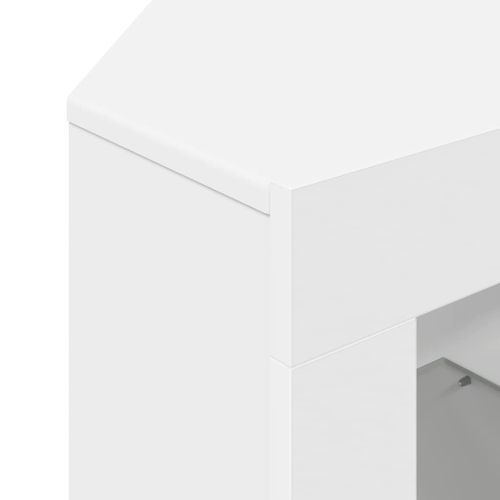 Ъглов кабинет за LED телевизор Бяло 100x40x68см Инженерно дърво