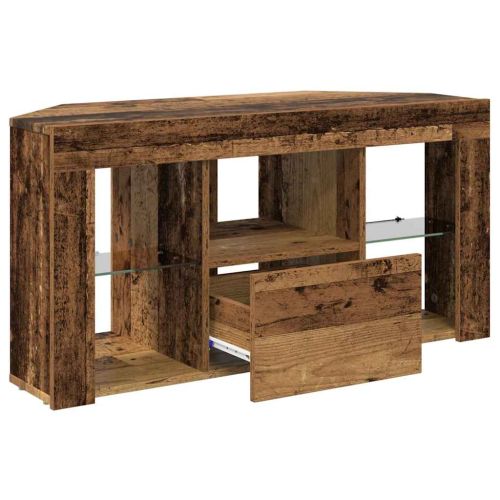 Ъглов кабинет за LED телевизор Старо дърво 100 x 40 x 50 cm