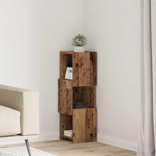 Ъглов шкаф Старо дърво 25,5x25x80см Инженерно дърво