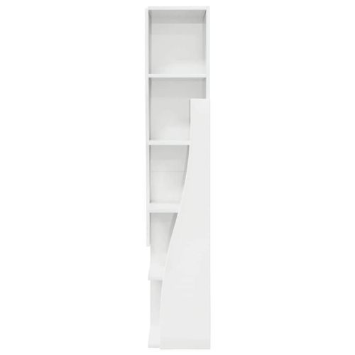 Ъглов шкаф Лъскаво бяло 27,5x27x140см Инженерно дърво