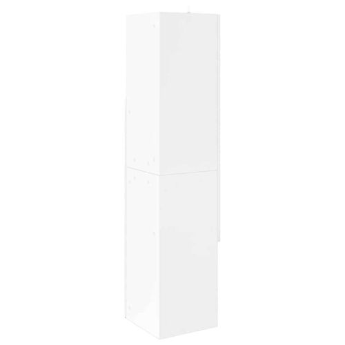 Ъглов шкаф Лъскаво бяло 32x32x140см Инженерно дърво