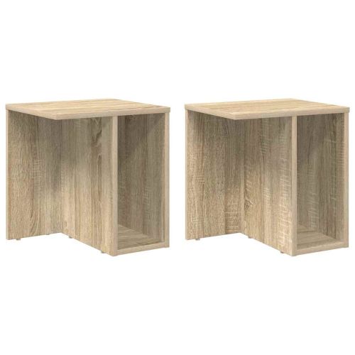 Крайна масичка 2 pcs Сонома дъб 37 x 32 x 40 см Инженерно дърво