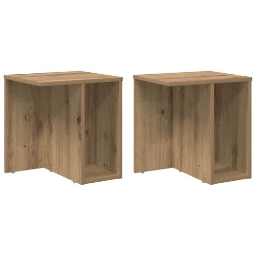 Крайна масичка 2 pcs Дъб 37 x 32 x 40 см Инженерно дърво