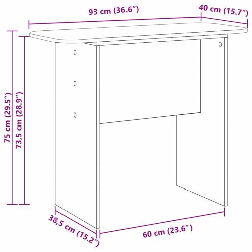 Конзолна маса Черно 93 х 40 х 75 см Инженерно дърво