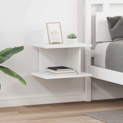 Нощно шкафче 2 pcs Бяло 40 x 30 x 25 см Инженерно дърво