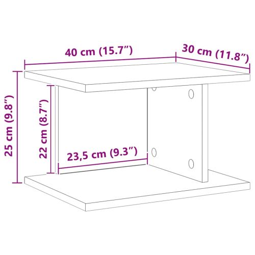 Нощно шкафче Циментено сиво 40 x 30 x 25 см Инженерно дърво