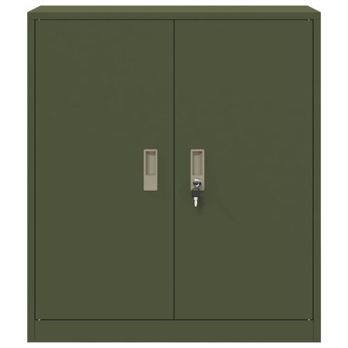 Шкаф за съхранение Маслинено зелено 80 х 40 х 90 см Стомана