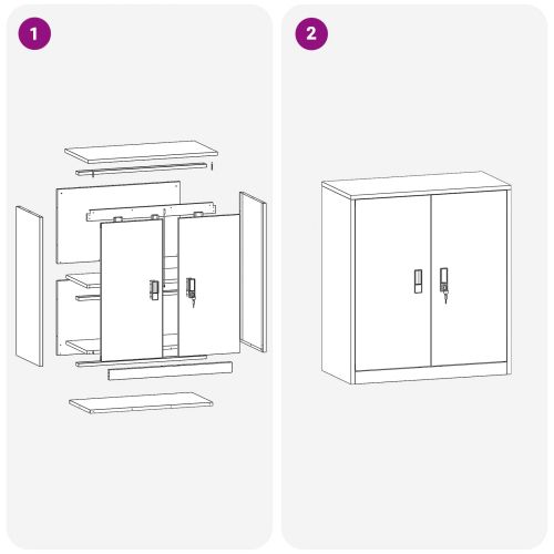 Шкаф за съхранение Бял 80 х 40 х 90 см Стомана