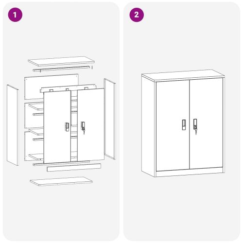 Шкаф за съхранение със съхранение Бяло 80 x 40 x 105 см